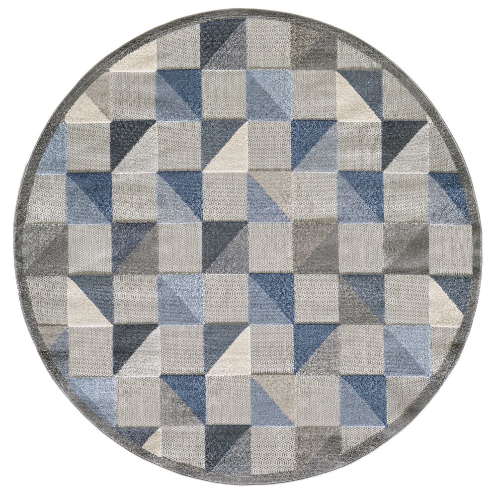 KAS CAA6923 Calla 7 Ft. 10 In. Round Rug in Blue